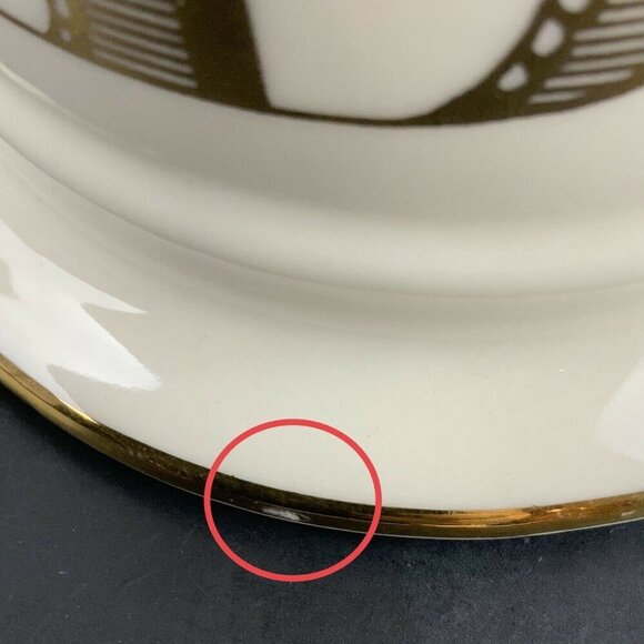 Anthropologie Monogram "B" Cream & Gold Ceramic Coffee Mug 12 fl oz - Picture 5 of 5